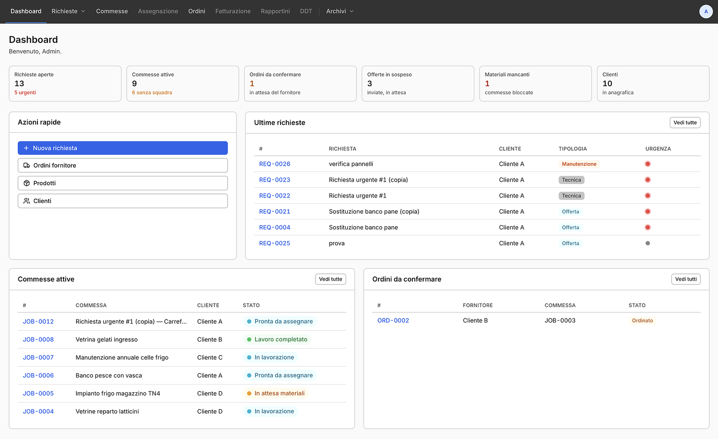 Gestionale per impiantistica — Software personalizzato
